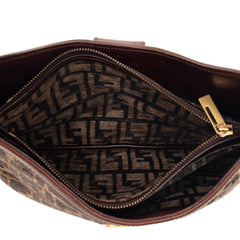 フェンディ ズッカ マンマバケット ショルダーバッグ ワンショルダー 8BR036 ブラウン ベロア レザー レディース FENDI 【中古】