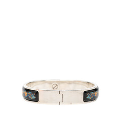 エルメス エマイユPM ロケ 七宝焼き バングル シルバー ブラック ブルー SV925 シルバー レディース HERMES 【中古】