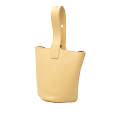 ロエベ ペブル バケットバッグ ミニ ハンドバッグ 2WAY ショルダーバッグ イエロー系 レザー レディース LOEWE 中古
