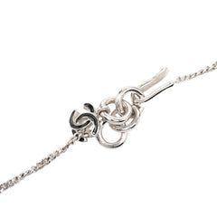シャネル ココマーク カメリア ラインストーン ネックレス シルバー ブラック メタル エナメル レディース CHANEL 【中古】