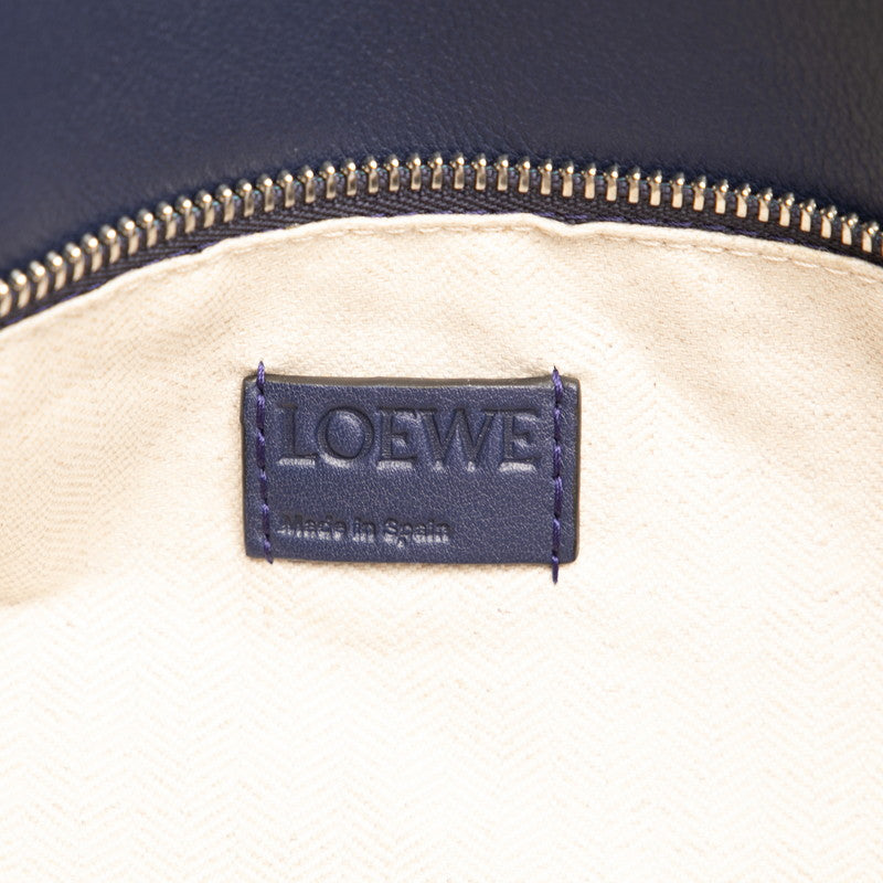 ロエベ アナグラム パズルバッグ ラージ ハンドバッグ ショルダーバッグ 2WAY ブルー ネイビー レザー レディース LOEWE 【中古】