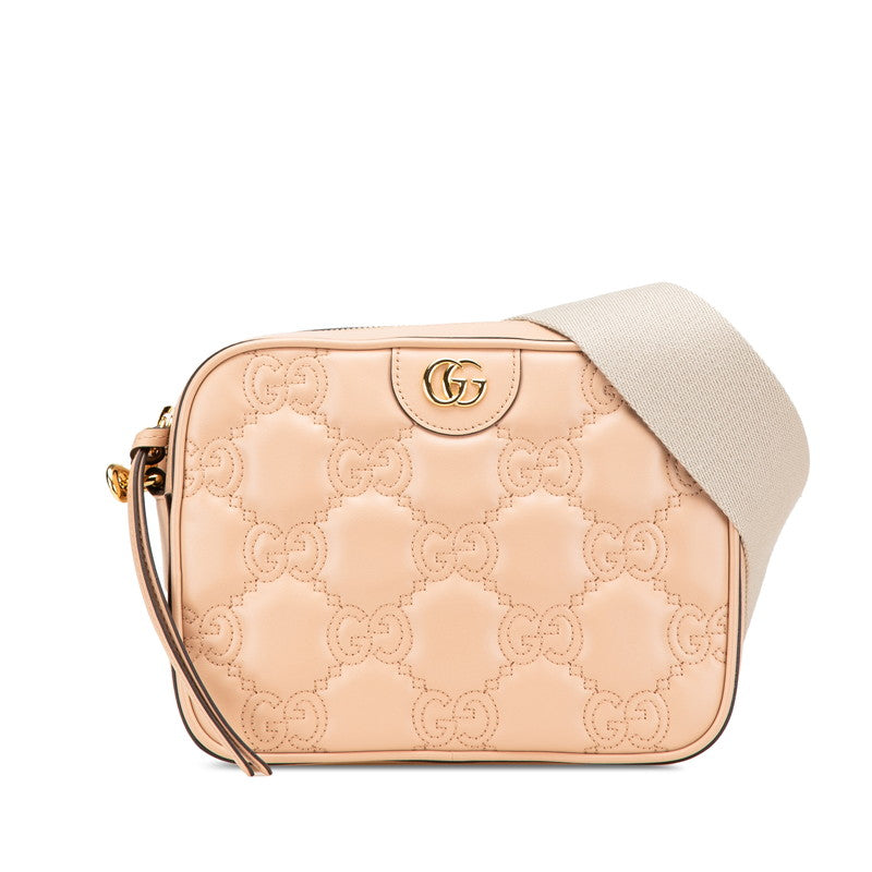 グッチ GGマトラッセ スモール 斜め掛け ショルダーバッグ 702234 ベージュ レザー レディース GUCCI 中古