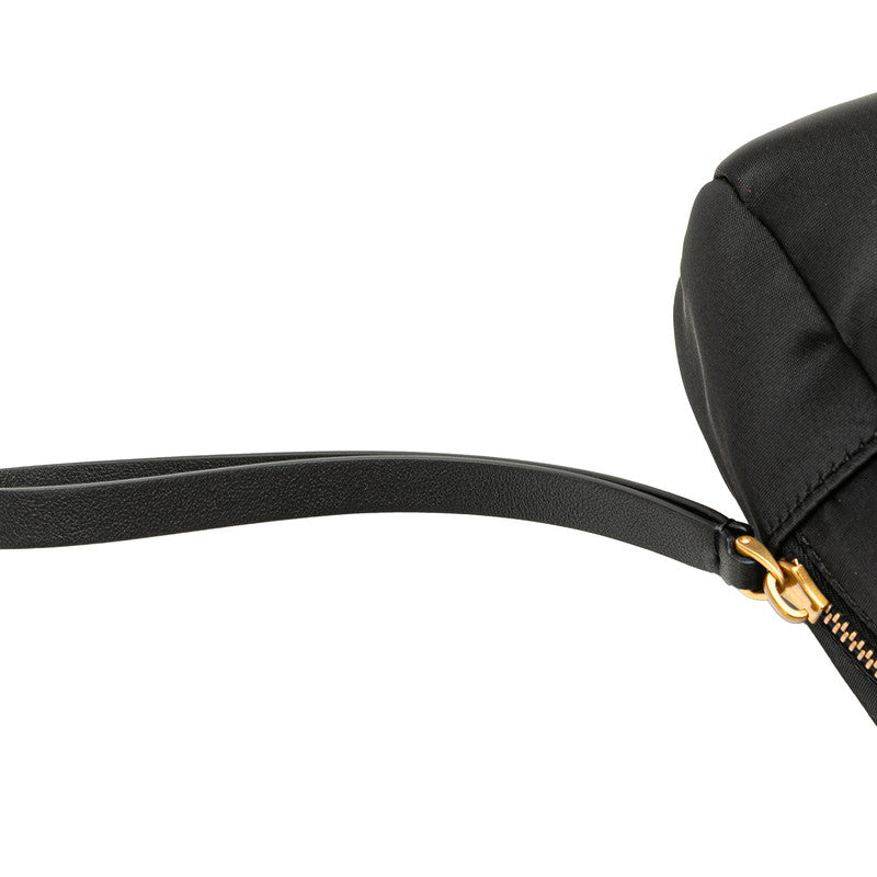 ヴァレンティノ Vロゴ ポーチ ブラック ナイロン レザー レディース VALENTINO 【中古】