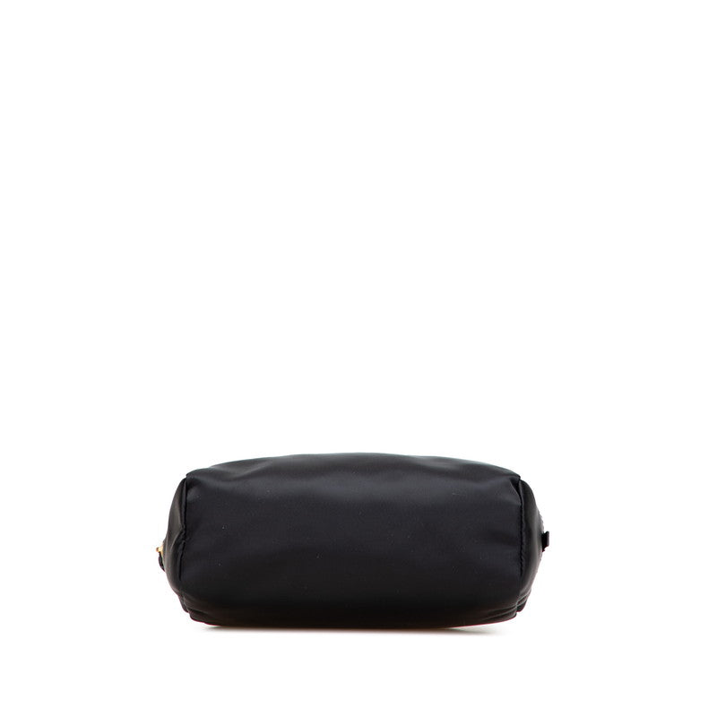 ヴァレンティノ Vロゴ ポーチ ブラック ナイロン レザー レディース VALENTINO 【中古】