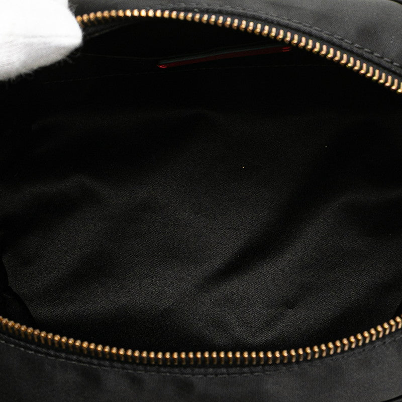 ヴァレンティノ Vロゴ ポーチ ブラック ナイロン レザー レディース VALENTINO 【中古】