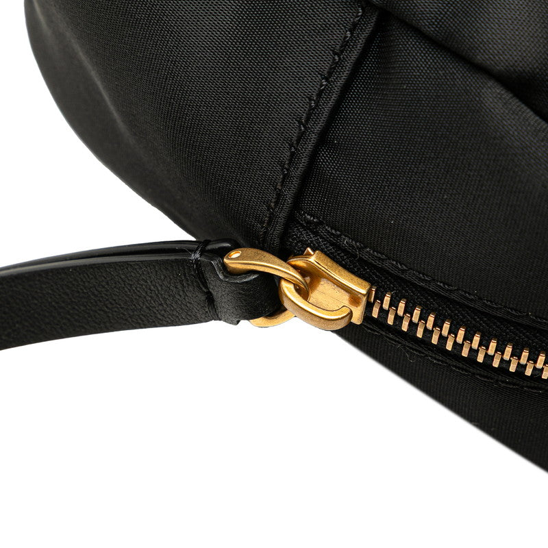 ヴァレンティノ Vロゴ ポーチ ブラック ナイロン レザー レディース VALENTINO 【中古】