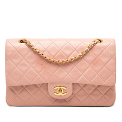 シャネル ココマーク マトラッセ チェーン ショルダーバッグ ピンク ラムスキン レディース CHANEL 【中古】