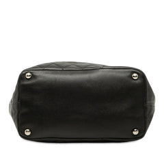 シャネル カンボンライン ココマーク トートバッグ ハンドバッグ ブラック ラムスキン レディース CHANEL 中古