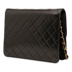 シャネル マトラッセ ココマーク プッシュロック チェーン ショルダーバッグ ブラック ラムスキン レディース CHANEL 【中古】