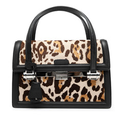 ディオール レオパード ハンドバッグ ベージュ ブラック ハラコ レザー レディース Dior 【中古】