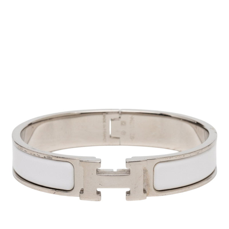 エルメス クリックH PM ブレスレット シルバー ホワイト メタル エナメル レディース HERMES 【中古】