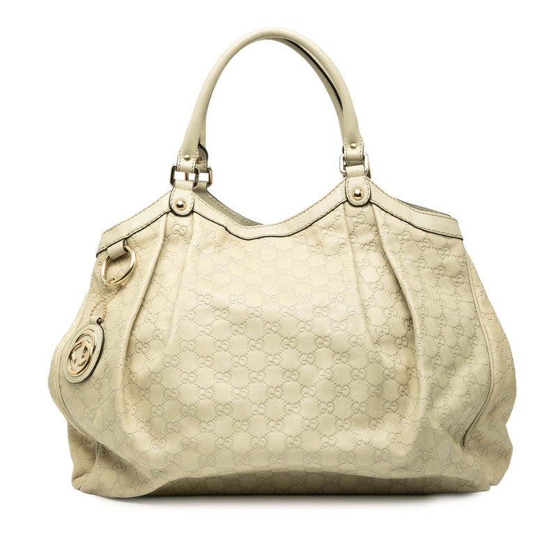グッチ グッチシマ スーキー ハンドバッグ 211943 アイボリー レザー レディース GUCCI 【中古】
