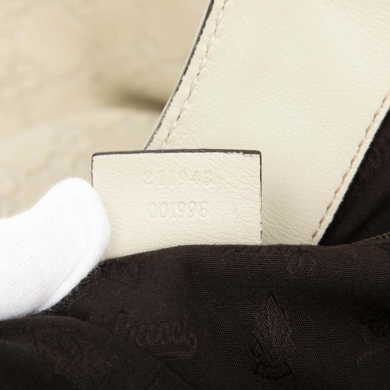 グッチ グッチシマ スーキー ハンドバッグ 211943 アイボリー レザー レディース GUCCI 【中古】