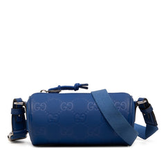 グッチ GGラバーエフェクト 斜め掛け ショルダーバッグ 834248 ブルー ラバー レザー レディース GUCCI 中古