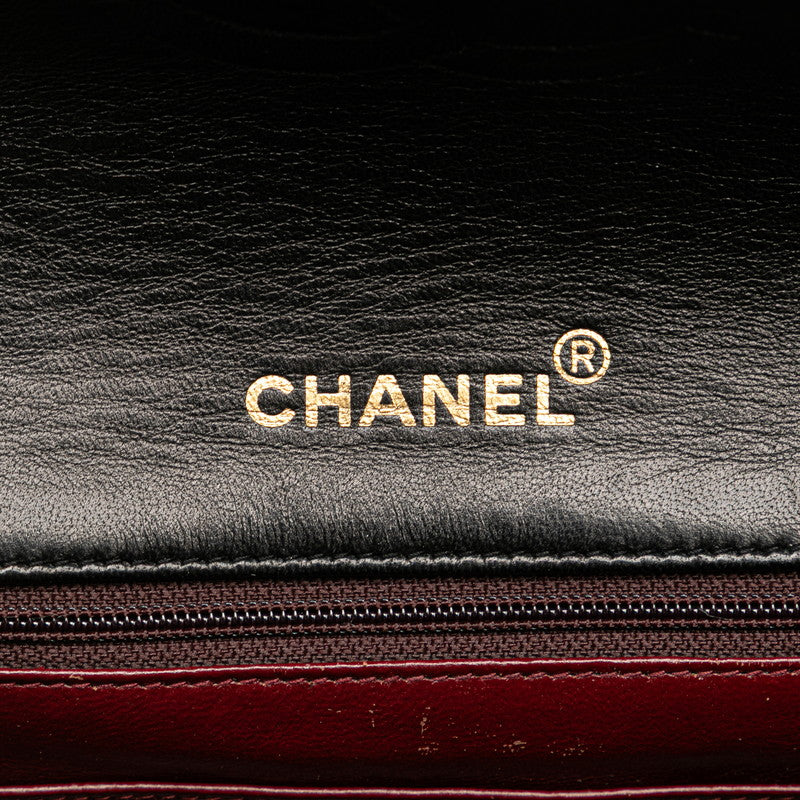 シャネル ミニマトラッセ ココマーク チェーン ショルダーバッグ ブラック ラムスキン レディース CHANEL 【中古】