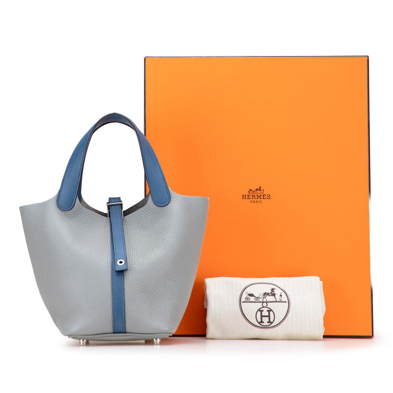 エルメス ピコタンロックPM タッチ ハンドバッグ グリムエット ブルーアガット トリヨンクレマンス レディース HERMES 【中古】