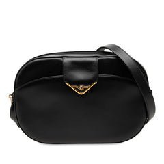カルティエ サファイアライン 斜め掛け ショルダーバッグ ブラック レザー レディース CARTIER 中古