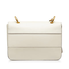 グッチ クイーンマーガレット ストライプ ビー トリコロール ショルダーバッグ 476542 ホワイト レザー レディース GUCCI 【中古】