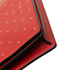 ディオール スター 星 チェーンウォレット ショルダーバッグ レッド ゴールド レザー レディース Dior 【中古】