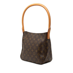 ルイ ヴィトン モノグラム ルーピングMM ワンショルダーバッグ M51146 ブラウン PVC レザー レディース LOUIS VUITTON 【中古】