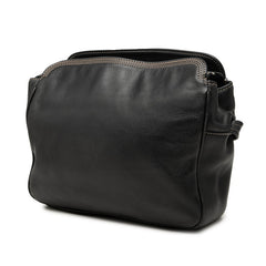 ロエベ アナグラム 斜め掛け ショルダーバッグ ブラック レザー レディース LOEWE 中古