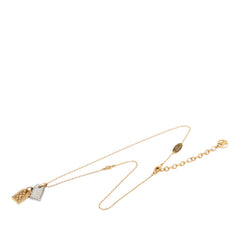 ルイ ヴィトン ナノグラム コリエ プレシャス チェーン ペンダント ネックレス M00599 ゴールド シルバー メッキ ラインストーン レディース LOUIS VUITTON 【中古】