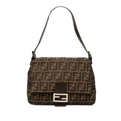 フェンディ ズッカ ワンショルダーバッグ 26325 ブラウン キャンバス レザー レディース FENDI 中古