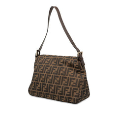 フェンディ ズッカ ワンショルダーバッグ 26325 ブラウン キャンバス レザー レディース FENDI 中古