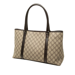 グッチ GGスプリーム トートバッグ ショルダーバッグ 114595 ベージュ ブラウン PVC レザー レディース GUCCI 中古