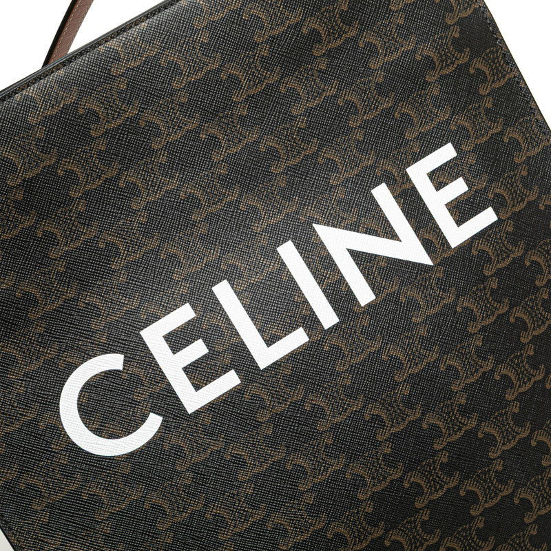 セリーヌ トリオンフ バーティカルカバ トートバッグ ショルダーバッグ 2WAY ブラック PVC レザー レディース CELINE 【中古】