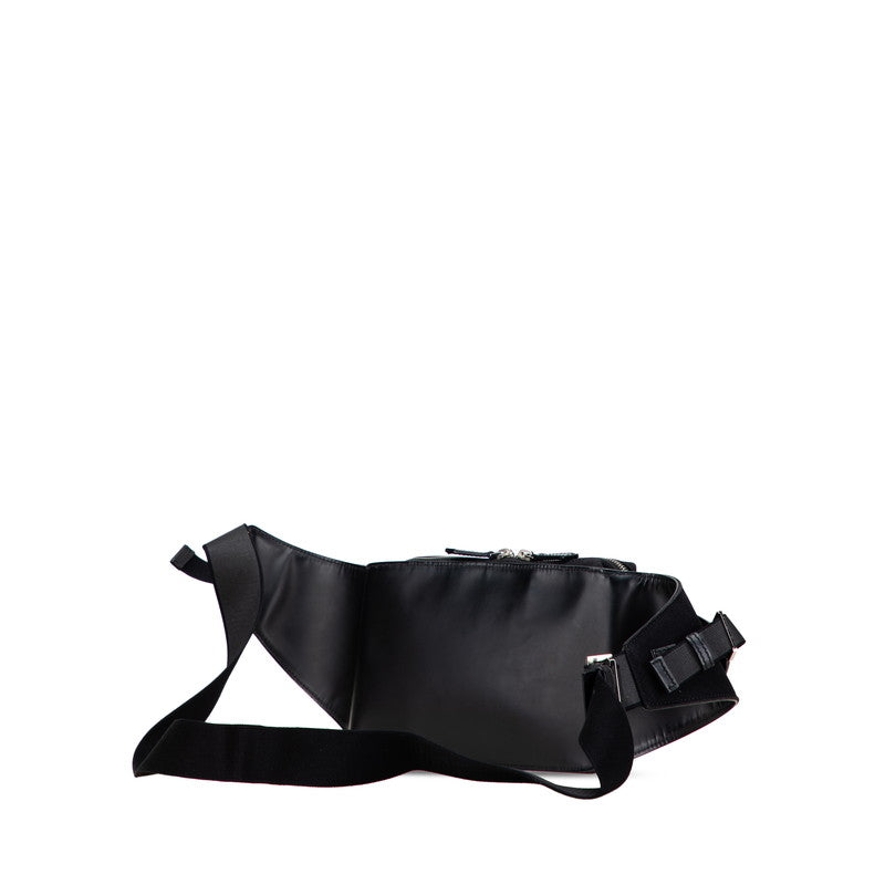 バレンシアガ ロゴ ウエストバッグ ボディバッグ 433625 ブラック キャンバス レザー メンズ BALENCIAGA 【中古】