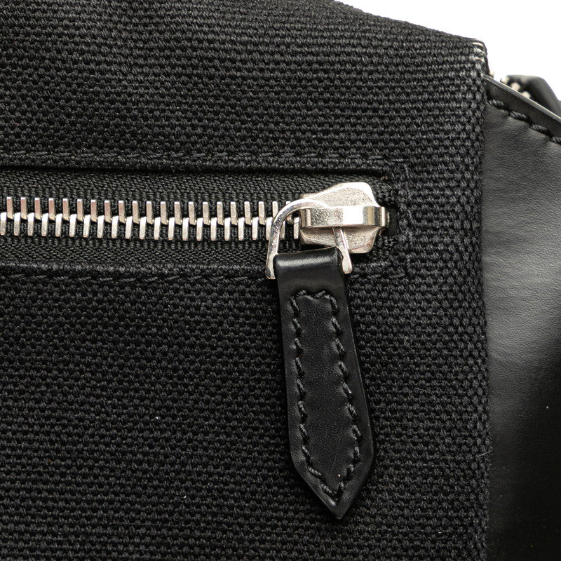 バレンシアガ ロゴ ウエストバッグ ボディバッグ 433625 ブラック キャンバス レザー メンズ BALENCIAGA 【中古】