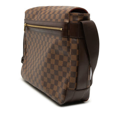 ルイ ヴィトン ダミエ バスティーユ 斜め掛け ショルダーバッグ N45258 ブラウン PVC レザー メンズ LOUIS VUITTON 【中古】