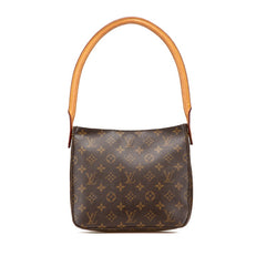 ルイ ヴィトン モノグラム ルーピングMM ショルダーバッグ ハンドバッグ M51146 ブラウン PVC レザー レディース LOUIS VUITTON 【中古】