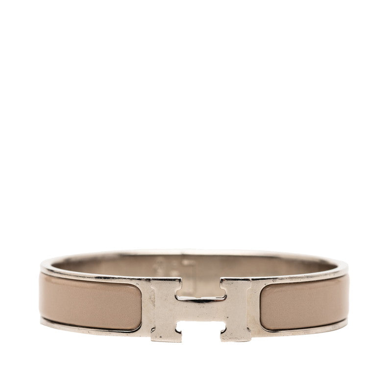 エルメス クリックH PM ブレスレット シルバー グレー メタル エナメル レディース HERMES 【中古】