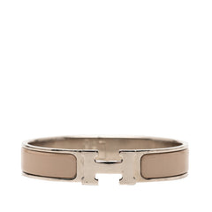 エルメス クリックH PM ブレスレット シルバー グレー メタル エナメル レディース HERMES 【中古】