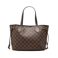 ルイ ヴィトン ダミエ ネヴァーフルPM トートバッグ N51109 ブラウン スリーズ レッド PVC レザー レディース LOUIS VUITTON 中古