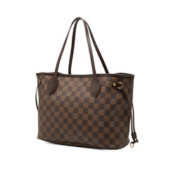 ルイ ヴィトン ダミエ ネヴァーフルPM トートバッグ N51109 ブラウン スリーズ レッド PVC レザー レディース LOUIS VUITTON 中古