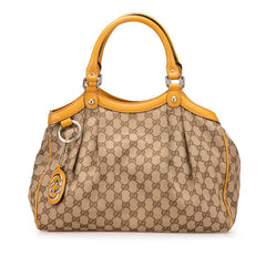 グッチ GGキャンバス スーキー ハンドバッグ 211944 ベージュ イエロー キャンバス レザー レディース GUCCI 【中古】