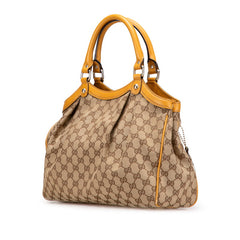 グッチ GGキャンバス スーキー ハンドバッグ 211944 ベージュ イエロー キャンバス レザー レディース GUCCI 【中古】
