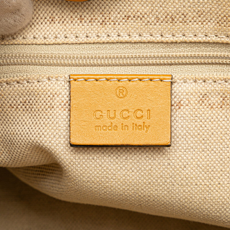 グッチ GGキャンバス スーキー ハンドバッグ 211944 ベージュ イエロー キャンバス レザー レディース GUCCI 【中古】