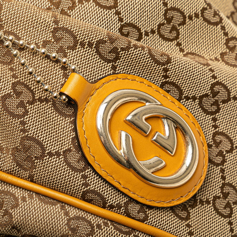グッチ GGキャンバス スーキー ハンドバッグ 211944 ベージュ イエロー キャンバス レザー レディース GUCCI 【中古】