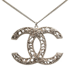 シャネル ココマーク カメリア ネックレス シルバー メタル レディース CHANEL 【中古】