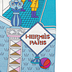 エルメス ツイリー LA MAISON DES CARRES メゾンデカレ スカーフ ホワイト マルチカラー シルク レディース HERMES 【中古】