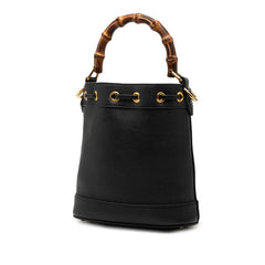 グッチ バンブー ダイアナ バケット 巾着 ショルダーバッグ ハンド 724667 ブラック レザー レディース GUCCI 【中古】