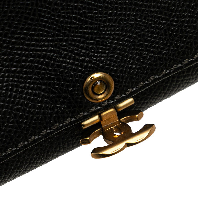 シャネル ココマーク コインケース ブラック キャビアスキン レディース CHANEL 【中古】