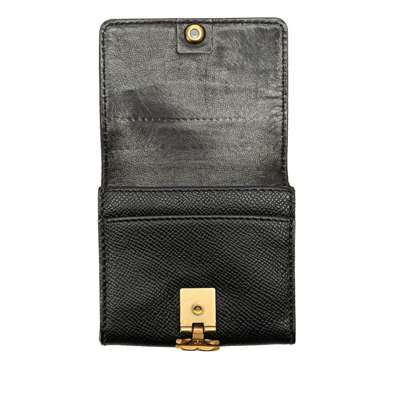 シャネル ココマーク コインケース ブラック キャビアスキン レディース CHANEL 【中古】