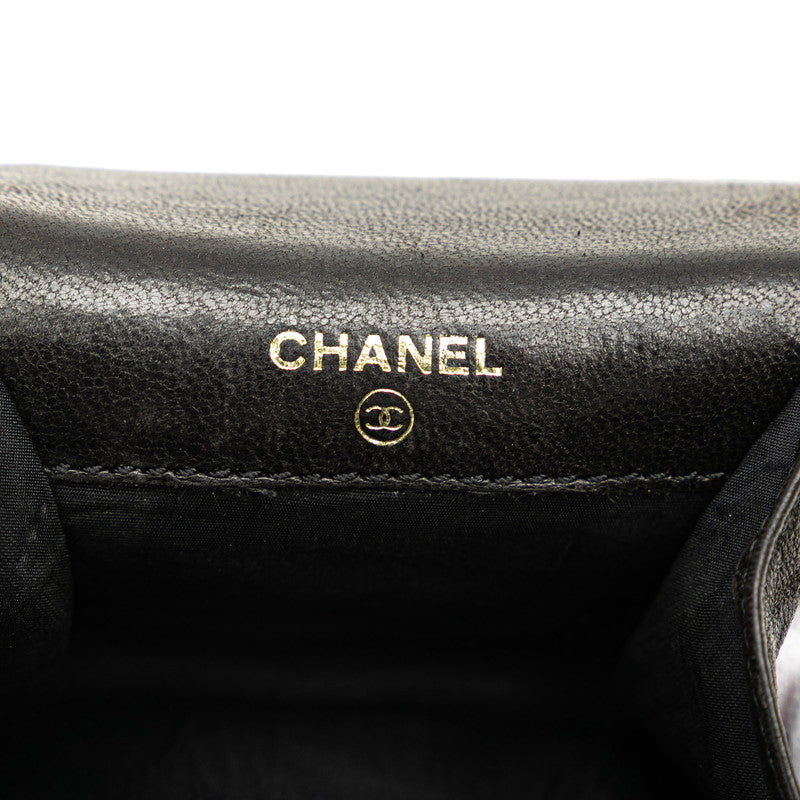 シャネル ココマーク コインケース ブラック キャビアスキン レディース CHANEL 【中古】