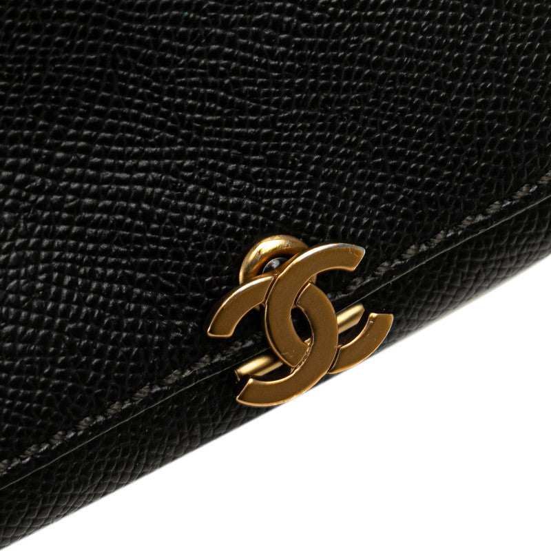 シャネル ココマーク コインケース ブラック キャビアスキン レディース CHANEL 【中古】
