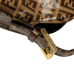 フェンディ ズッキーノ マンマバケット ワンショルダーバッグ ハンドバッグ 26725 ベージュ ブラウン ビニール レザー レディース FENDI 【中古】